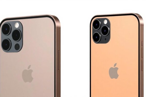 iPhone 16 Pro 對比 iPhone 15 Pro:值得升級嗎?(iPhone 16 Pro 对比 iPhone 15 Pro:值得升级吗?) iPhone 16 Pro in Desert Titanium color next to iPhone 15 Pro, highlighting slim bezels and larger display