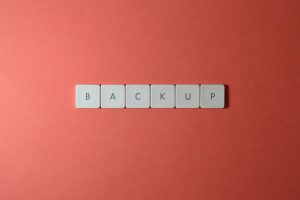 Close-up of keyboard keys spelling