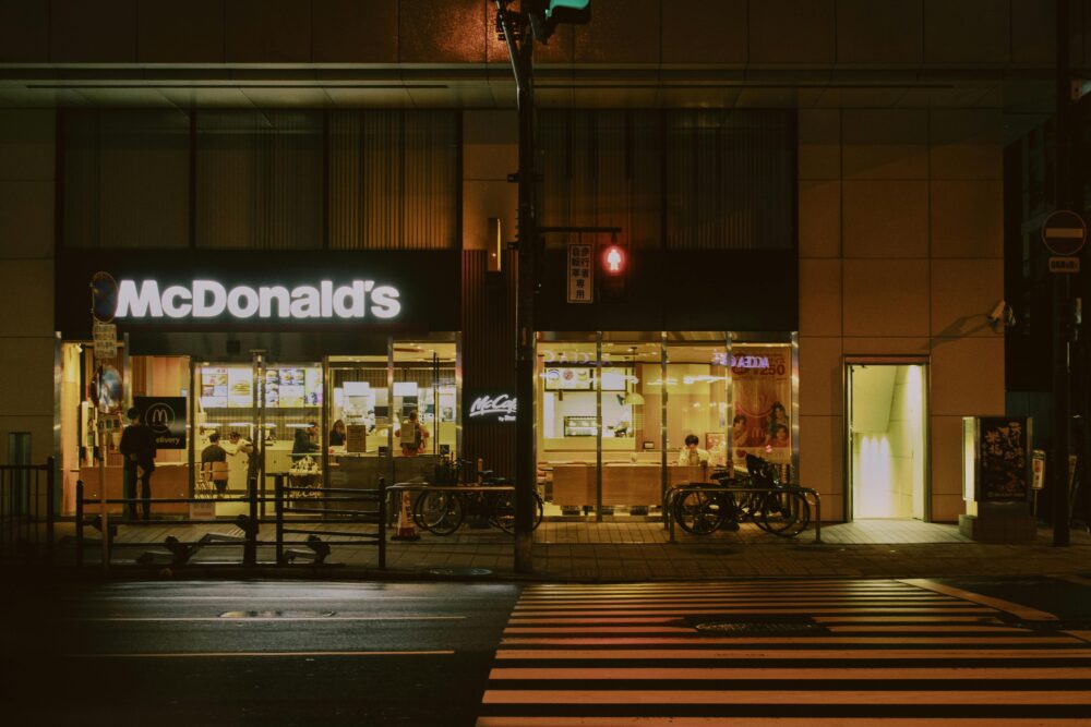 Night view of a McDonald