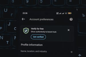 Close-up of a smartphone screen displaying account verification alert
