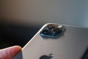 Detailed view of a modern smartphone