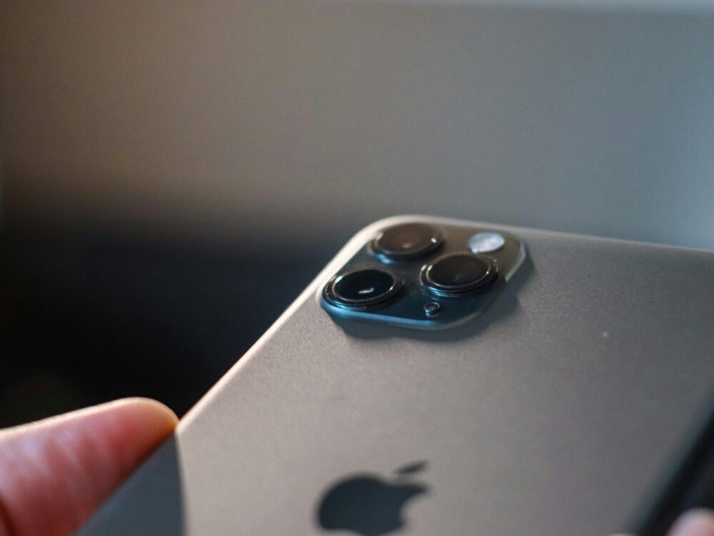Detailed view of a modern smartphone