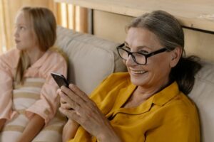 Senior woman using smartphone