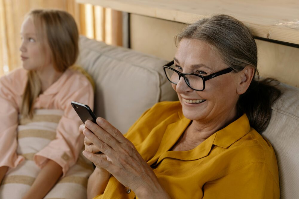 Senior woman using smartphone