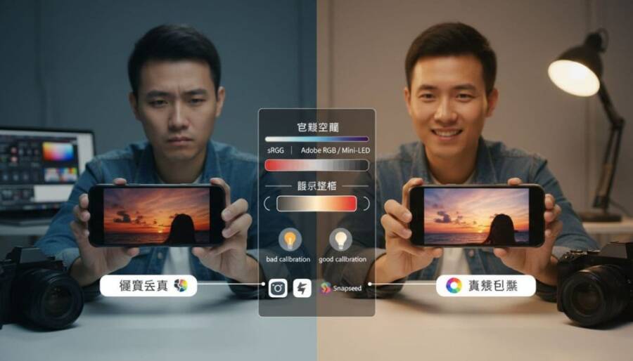 手機照片顏色失真原因與解決：色彩空間與顯示設定指南