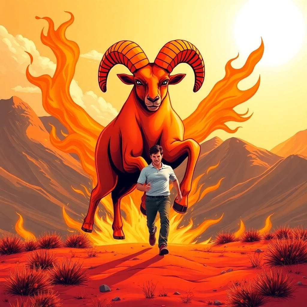 AI 生成圖像：太陽白羊座的活力與自信