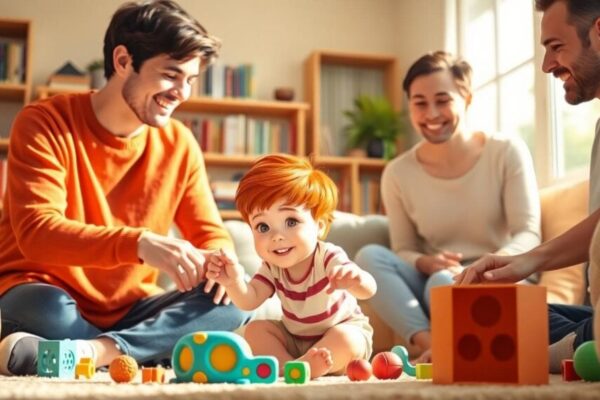 童年家庭場景，顯示白羊座孩子在鼓勵與指導中成長