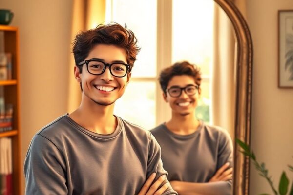 Image generated by AI showing 自信與真實呈現的上升獅子座特質