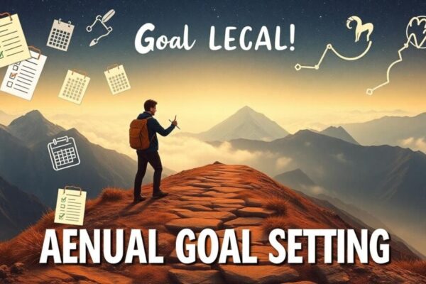 年度目標與自我評估示意圖