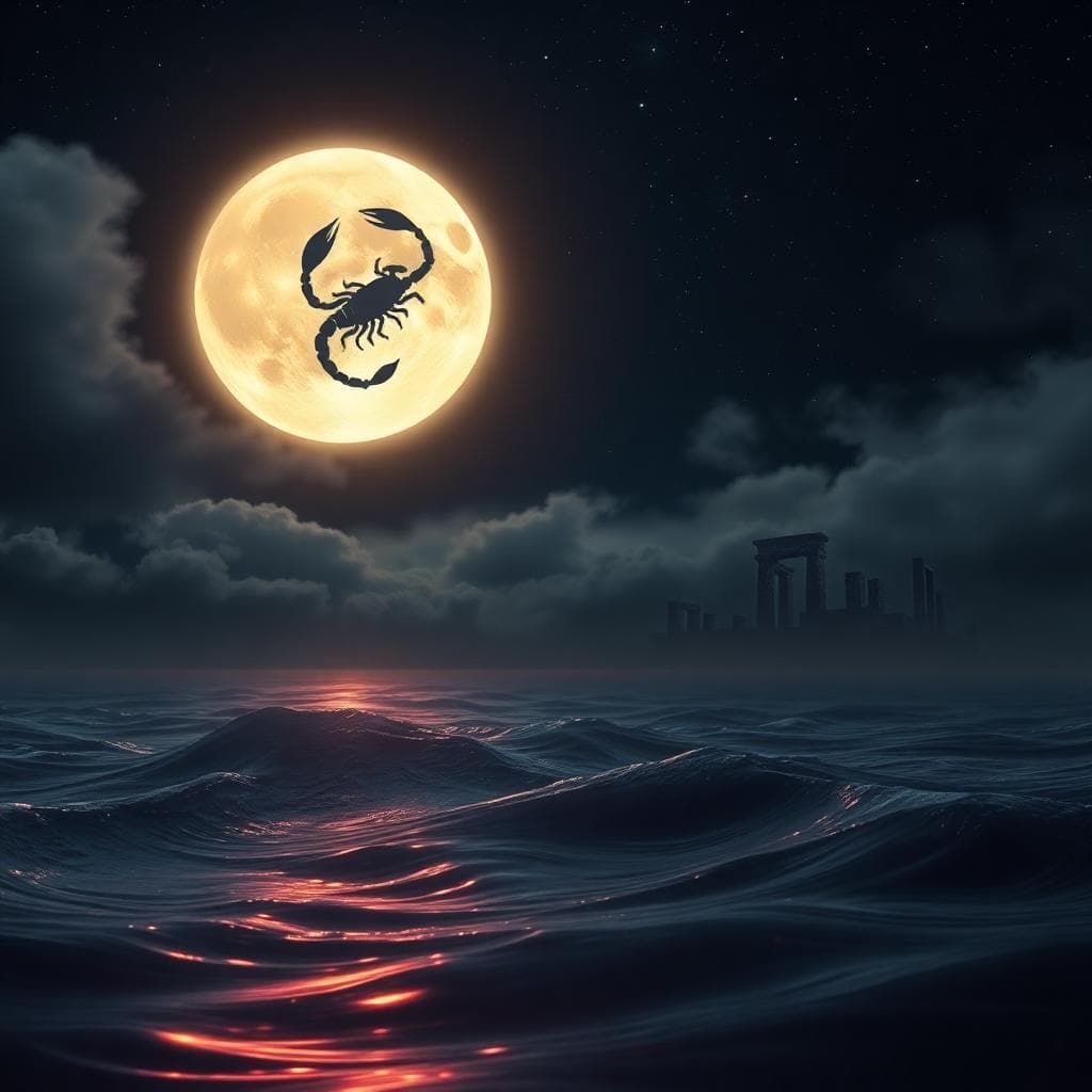 Mystical image of emotional depth in Moon in Scorpio