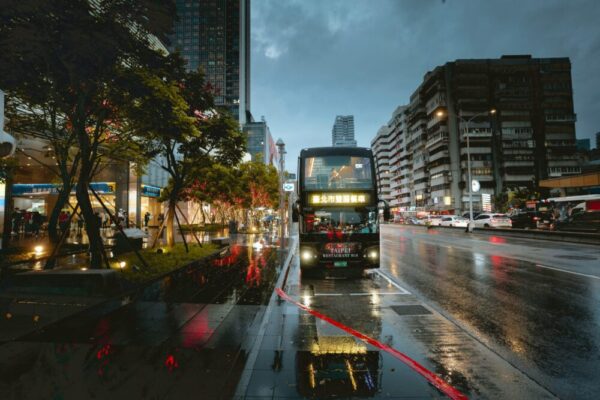 Vibrant street scene in Taipei