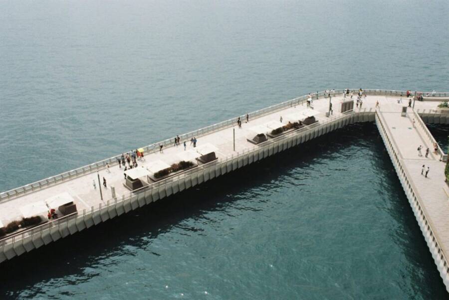 海濱步道與市區景觀