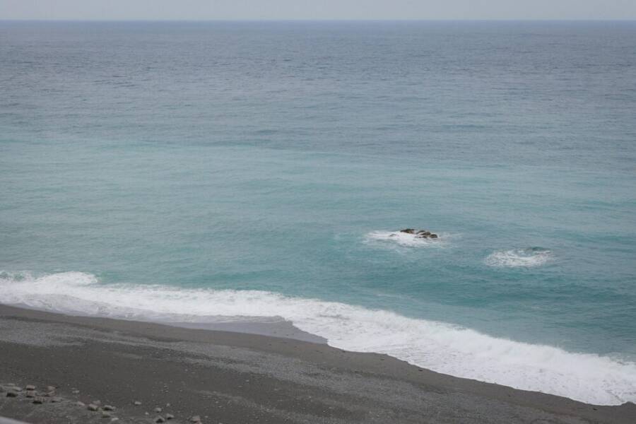 Beautiful coastal view of the Pacific Ocean from Taitung, Taiwan with clear blue waters and gentle waves