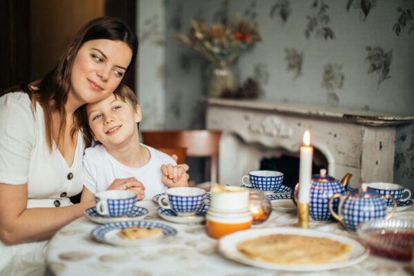 cozy family kitchen scene