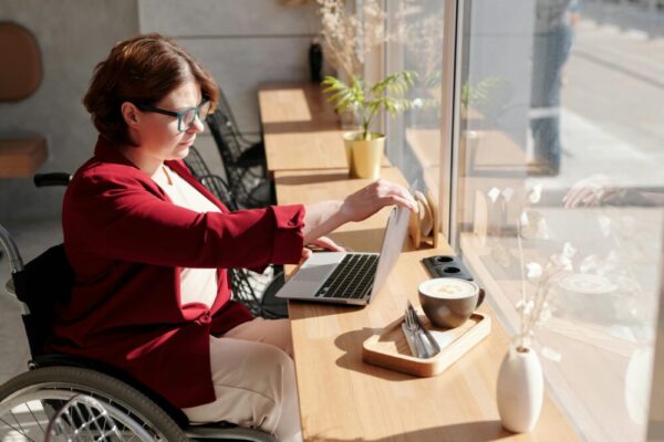 women working in bright cafe