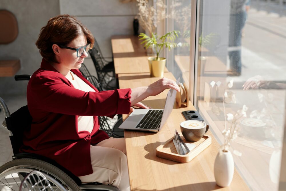 women working in bright cafe