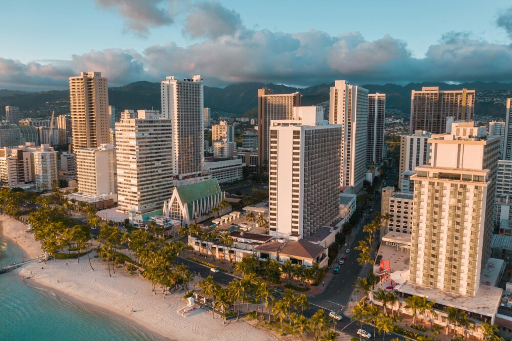 Stunning aerial view of Waikiki