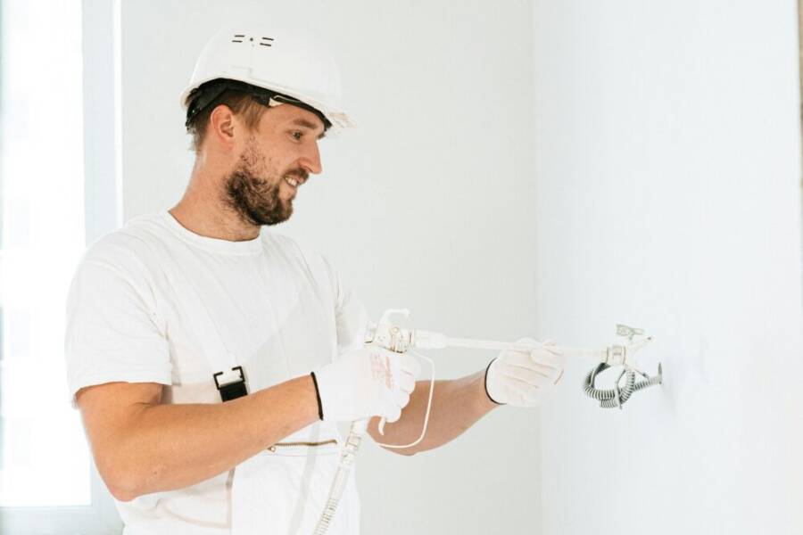 Electrician on site with rugged gear