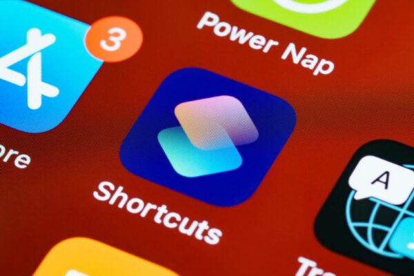 Detailed close-up of smartphone home screen displaying app icons like Shortcuts and Power Nap.