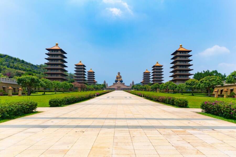 Stunning view of temple and surrounding landscape