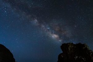 Dazzling Milky Way galaxy captured over the remote desert landscape in Tamanrasset, Algeria