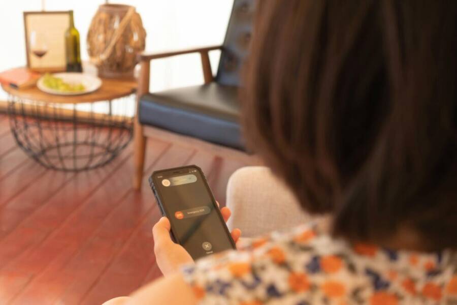 A person using a smartphone