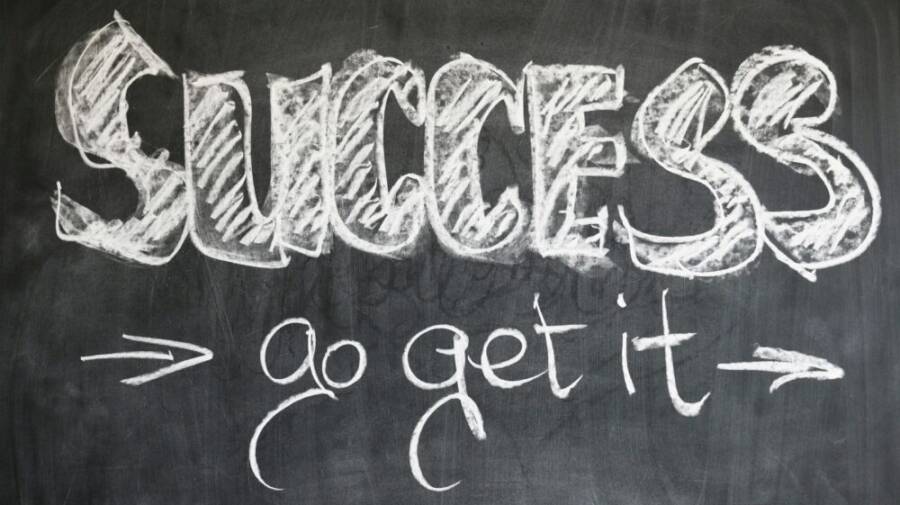 Motivational chalkboard with