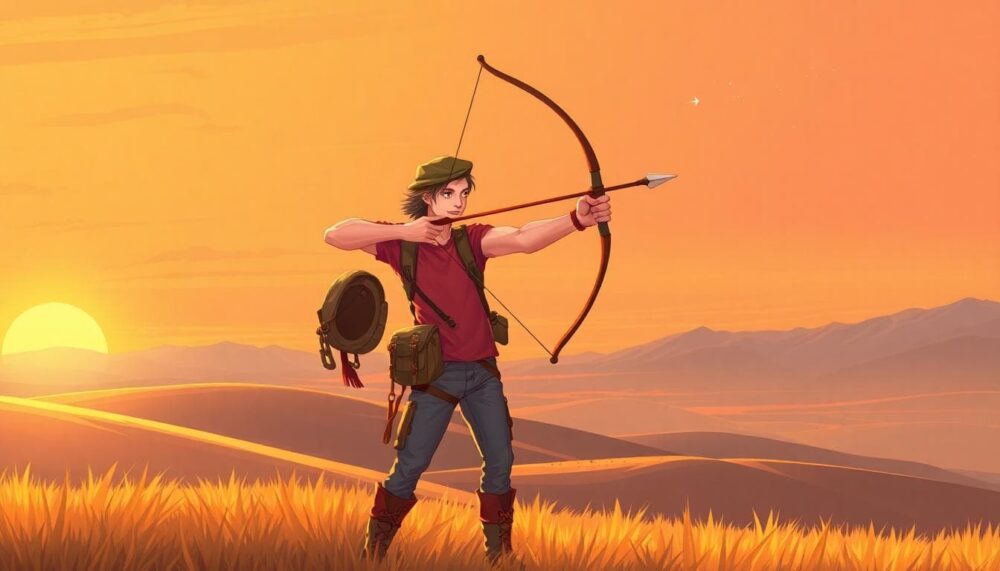 AI 生成圖像：射手座自由與探索的意象