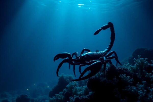 A serene underwater scene representing Scorpio