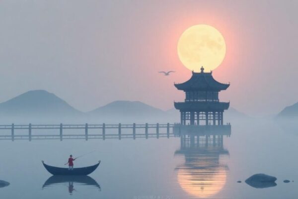 淡水漁人碼頭日落剪影