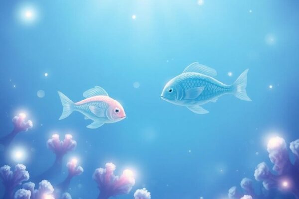 太陽雙魚座核心特性，水下柔和光影的象徵性畫面，AI創作