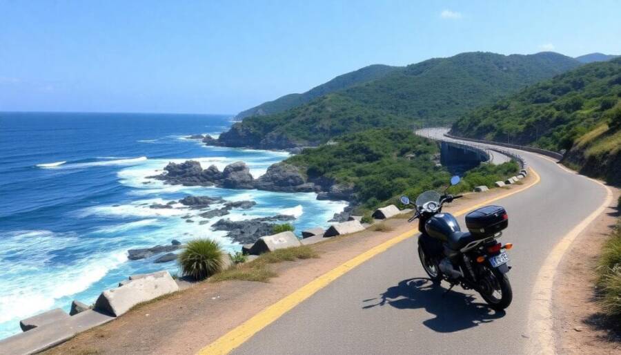 沿海公路的機車風景