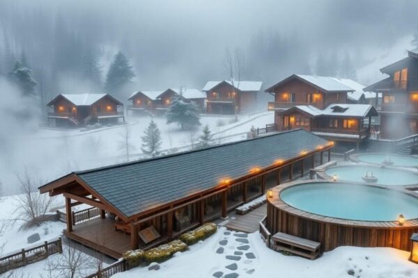 冬日山區溫泉度假村