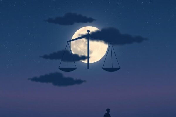 AI 產生圖像：月亮天秤座的壓力場景