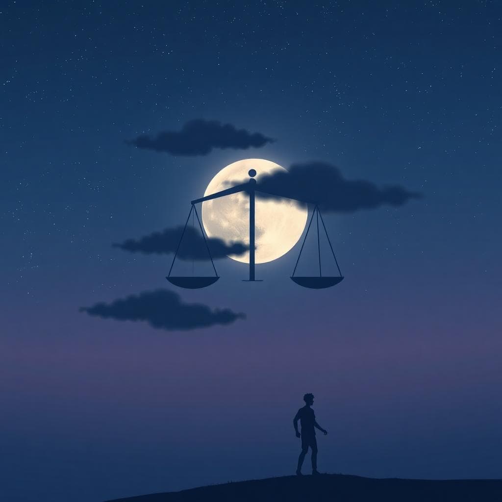 AI 產生圖像:月亮天秤座的壓力場景