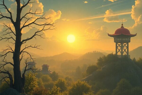 一對年輕情侶在溫暖的夕陽下熱情擁抱，顯示出直接而真誠的情感交流，背景是柔和的橙色天空和綠色草地，風格為寫實主義，氛圍充滿活力和信任，無文字。 Image generated by AI