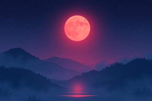 一個年輕人站在廣闊的山頂，眺望充滿星星的夜空，射手座的弓箭符號隱約浮現在月亮旁邊，周圍有開放的草原和遠處的冒險元素如登山路徑和地平線，傳達自由和探索的精神。