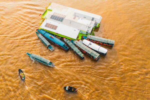 蔡讓水上市場船鳥瞰圖