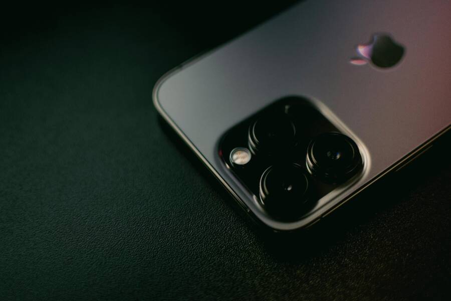 Detail view of a smartphone camera module