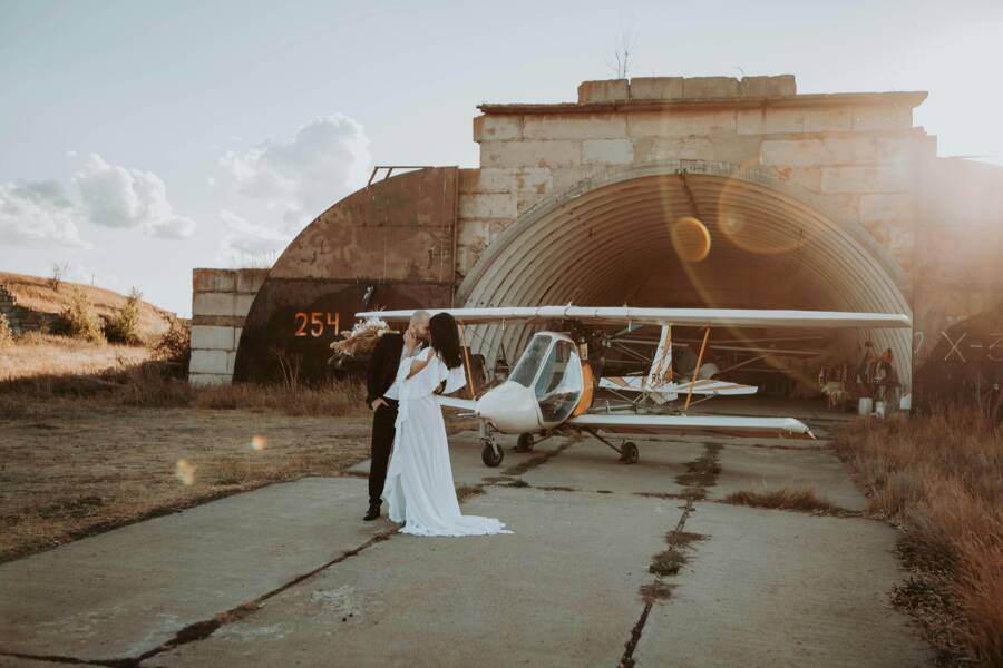 觀看飛機的浪漫畫面