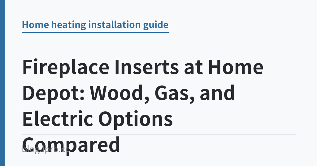 Fireplace Inserts at Home Depot: Wood, Gas, and Electric Options Compared｜iPro+ 知識酷（blog.ipro.cc）