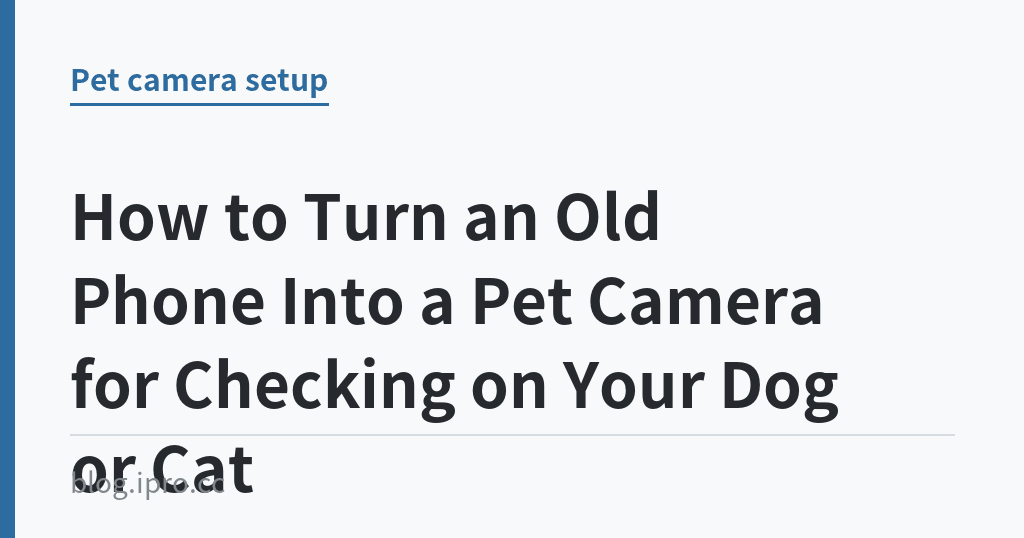 How to Turn an Old Phone Into a Pet Camera for Checking on Your Dog or Cat｜iPro+ 知識酷（blog.ipro.cc）